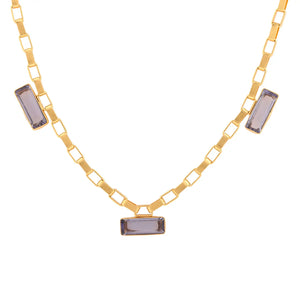 Ocean Iolite Choker Necklace - Cast Bronze Gold Plated