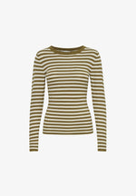 DIANE Striped Long Sleeved Jumper - Lizard/ Almond Milk