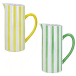 Striped Large Ceramic Jug - Yellow or Green
