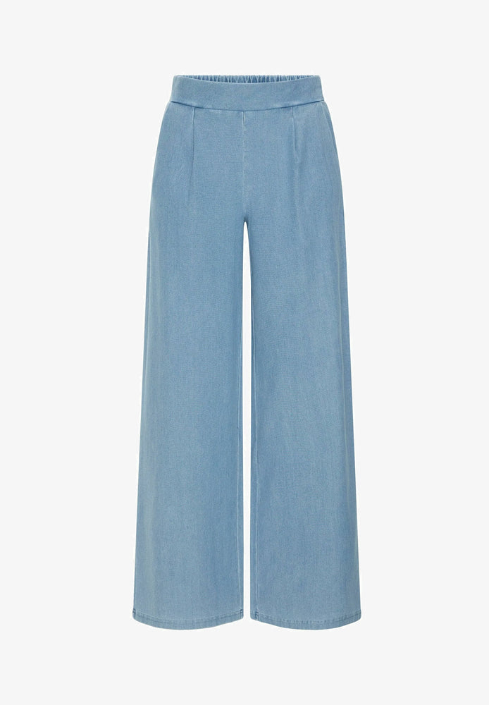 Kate Wide Trousers - Blue Denim