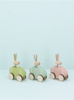 Wooden Bunny With Egg Car Ornament