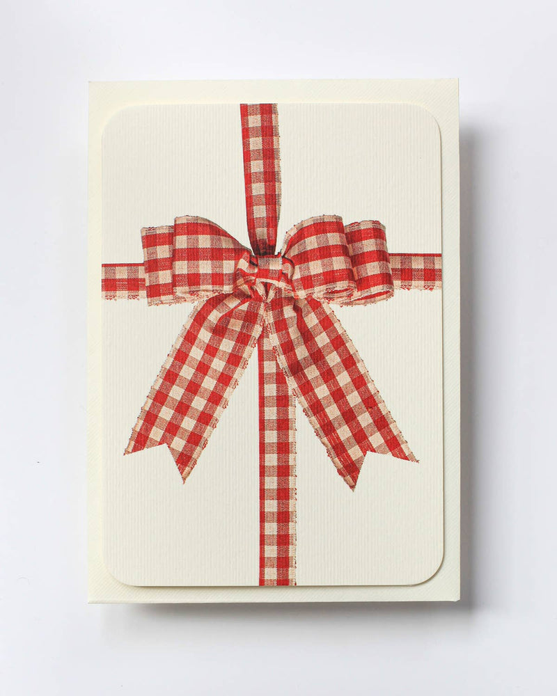 Gingham Bow Greeting Card