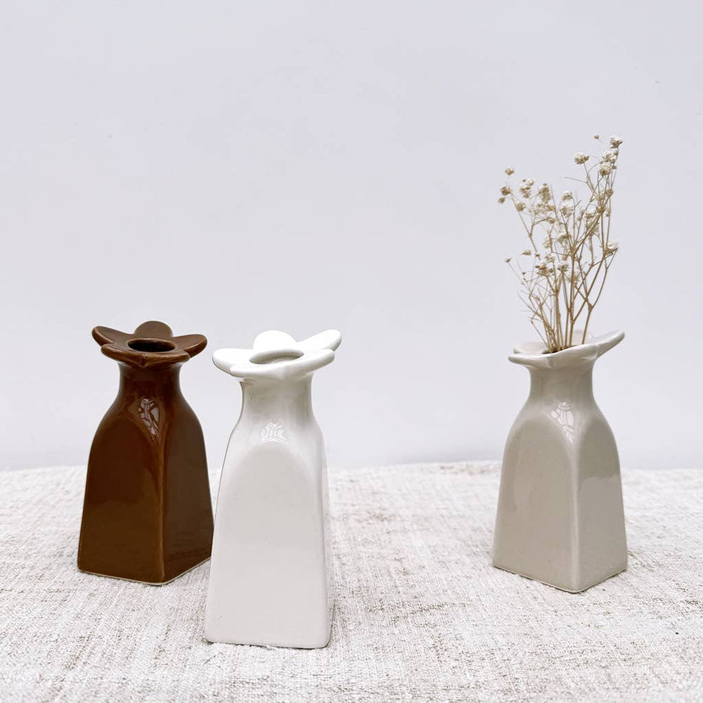 Flower Soliflore Vase - Brown