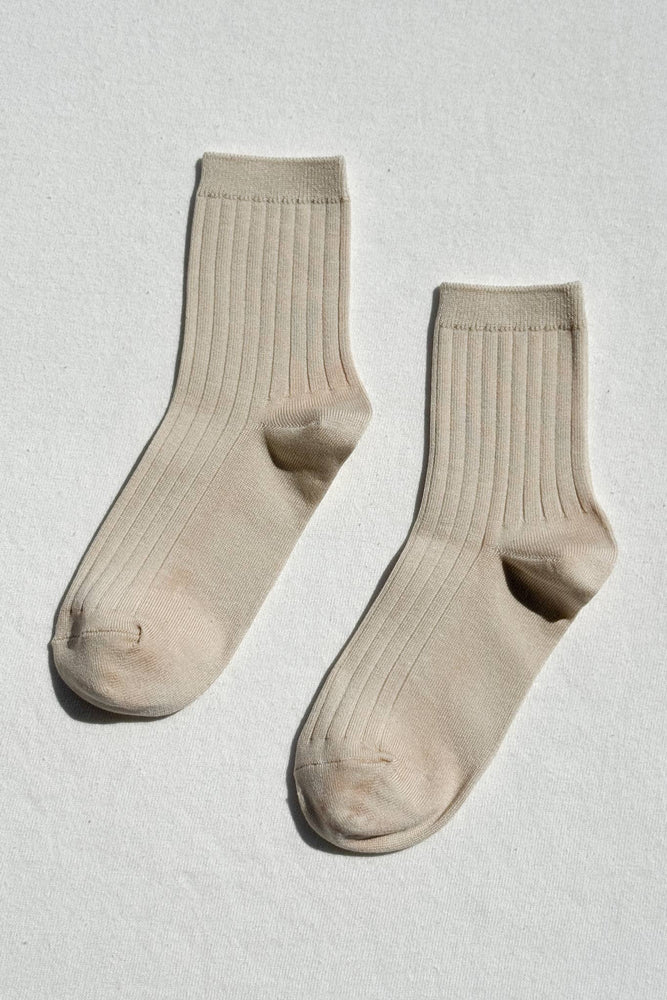 Her Socks - Mercerized Combed Cotton Rib: Pesto