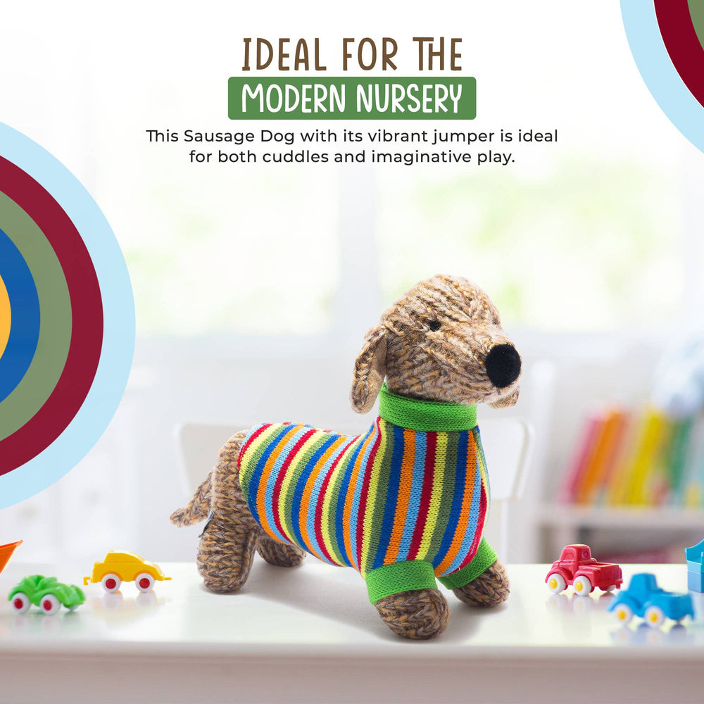 Knitted Sausage Dog Plush Toy