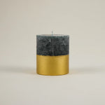 Winter Thyme Scented Gold Dipped Pillar Candle