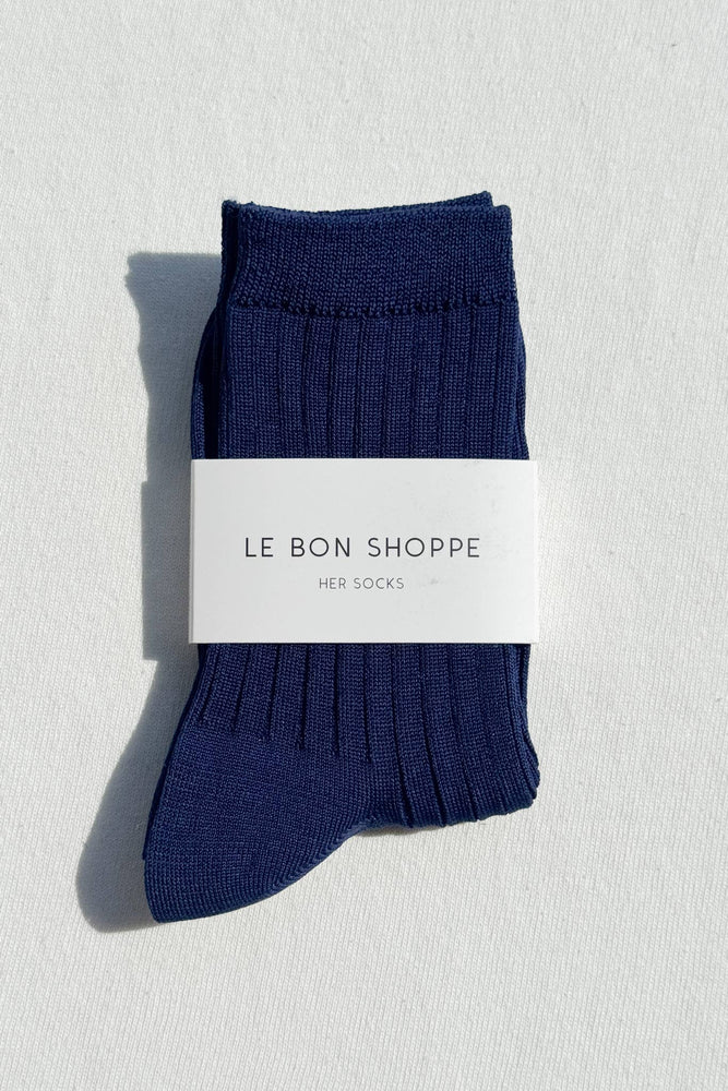 Her Socks - Mercerized Combed Cotton Rib: Pesto