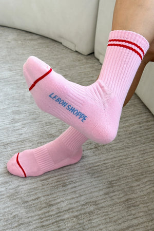Boyfriend Socks: Armour Pink