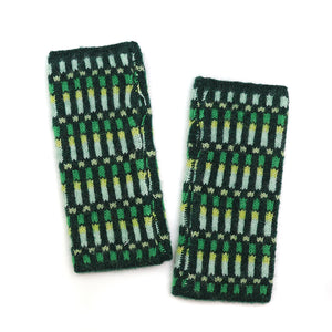 Stripe Wrist Warmers - Green