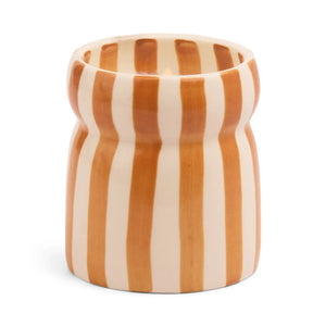 Paddywax Cabana 6.5oz/184g Ochre Striped Ceramic Candle - Sienna Sunset Boxed
