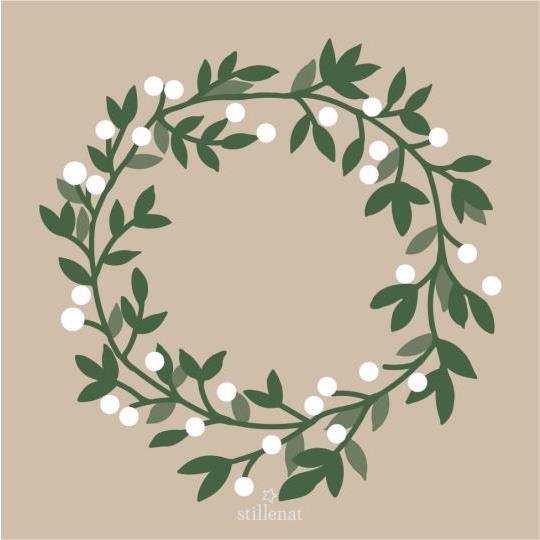 Paper Napkins - Snowberry Christmas Wreath - 20 Pack