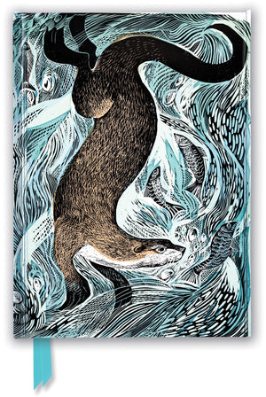 Angela Harding Fishing Otter Foiled Journal A5 (Ruled)