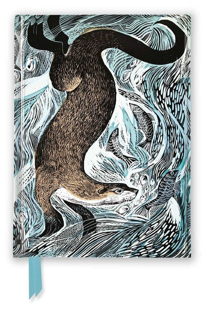 Angela Harding Fishing Otter Foiled Ruled Pocket Journal