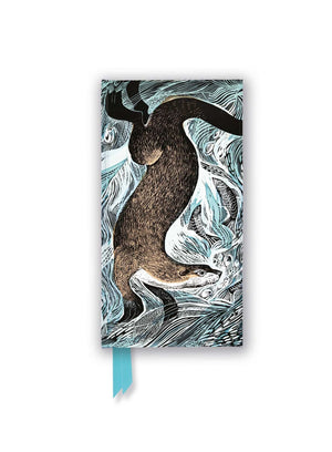 Angela Harding Fishing Otter Foiled Ruled Slimline Journal