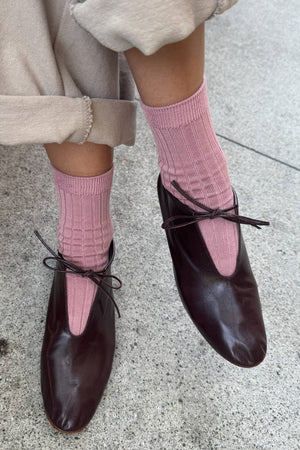 Her Socks - Mercerized Combed Cotton Rib: Pesto