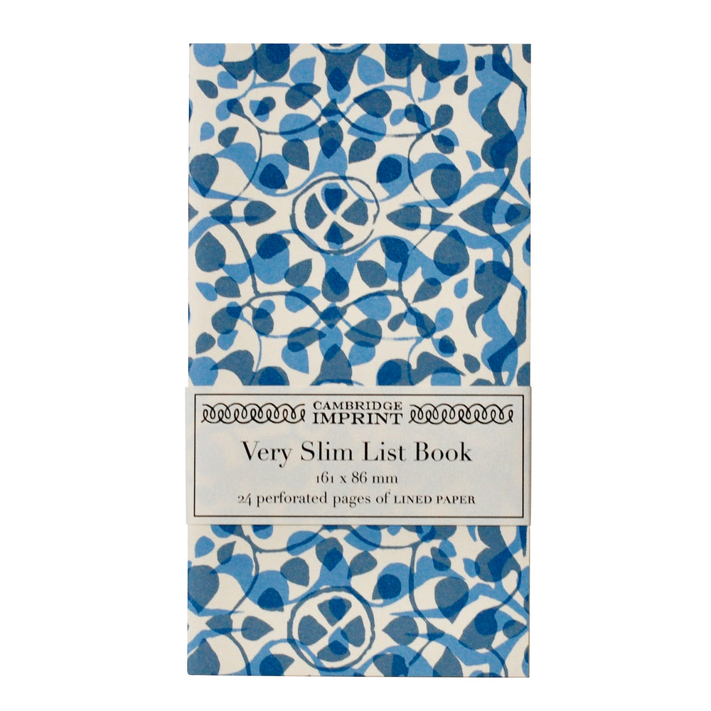 Very Slim List Book - Dappled Blue