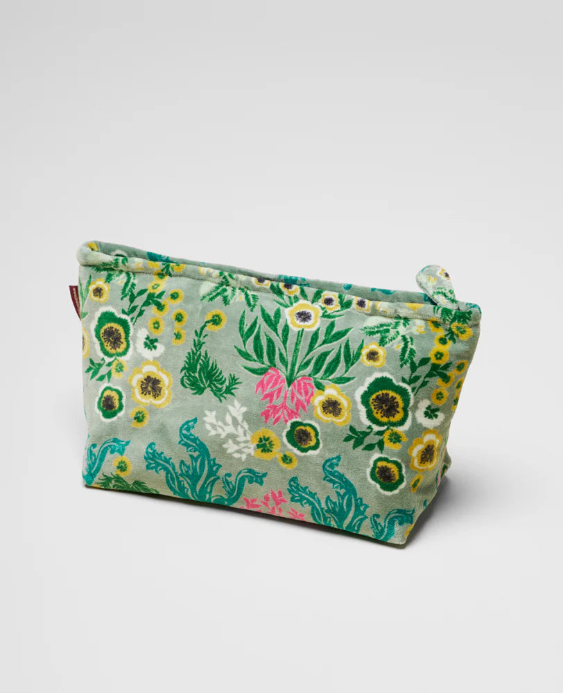 Extra Large Organic Cotton Velvet Washbag - Swainston Green