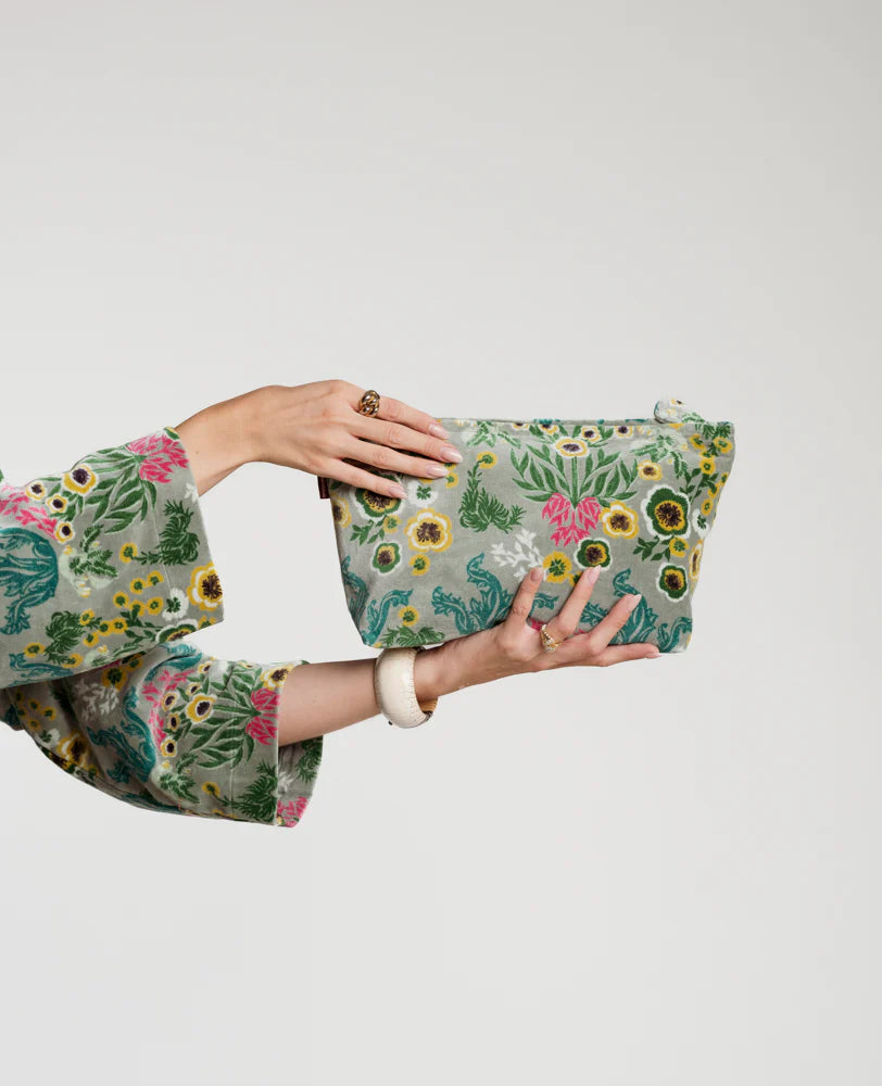 Extra Large Organic Cotton Velvet Washbag - Swainston Green