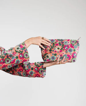 Extra Large Organic Cotton Velvet Washbag - Molly Coral