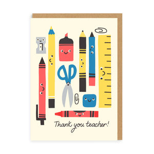 Thank You Teacher Stationery Greeting Card