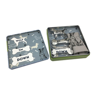Wolf 'Em Down Dog Treats - Gift in a Tin