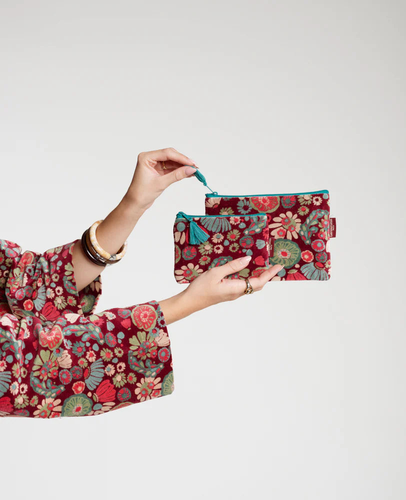 Flat Zip Organic Cotton Pouch - Molly Burgundy (Avis 104)