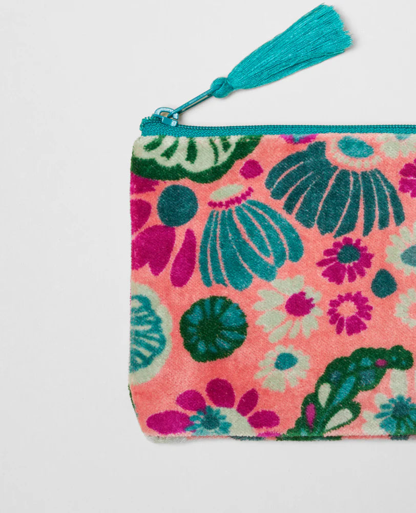 Flat Zip Organic Cotton Pouch - Molly Coral (Avis 107)