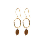 Graceful Tiger Eye Gold Earrings