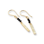 Bar Black Onyx Gold Earrings