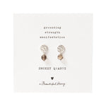 Mini Coin Smokey Quartz Gold Earrings