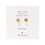 Mini Coin Moonstone Gold Earrings