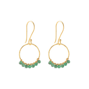 Compassion Aventurine Gold Earrings