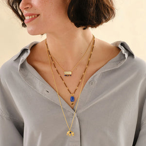 Sanity Lapis Tiger Eye Gold Necklace