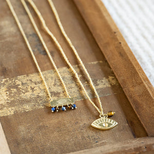 Sanity Lapis Tiger Eye Gold Necklace