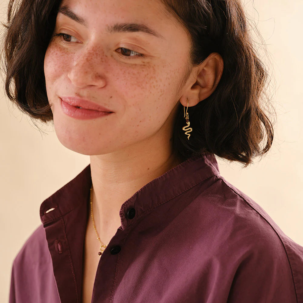 Generous Garnet Gold Earrings