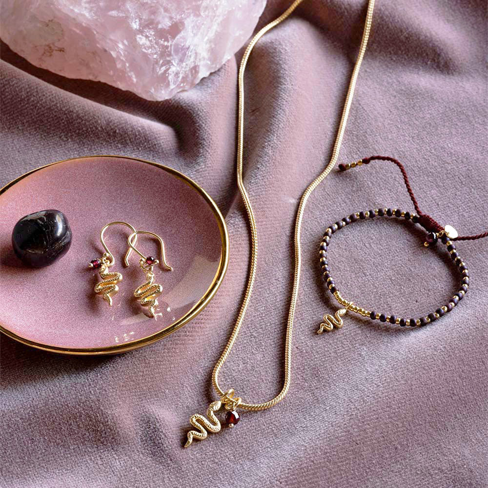 Generous Garnet Gold Earrings