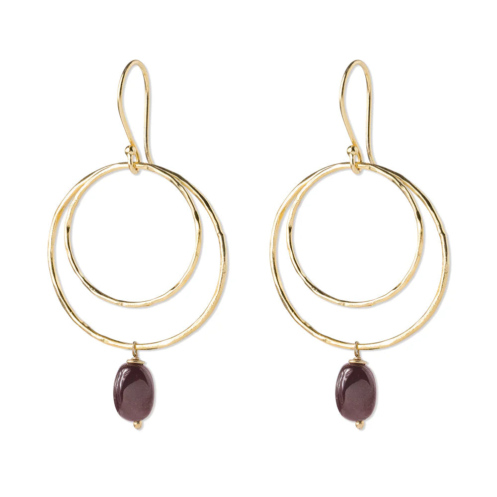 Enjoyable Garnet Gold Earrings