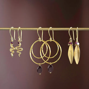 Enjoyable Garnet Gold Earrings