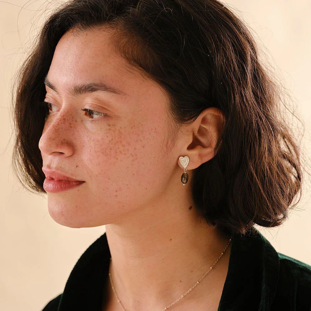 Heavenly Labradorite Silver Earrings