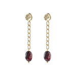 Meditation Garnet Gold Earrings