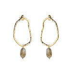 Bravery Labradorite Gold Earrings