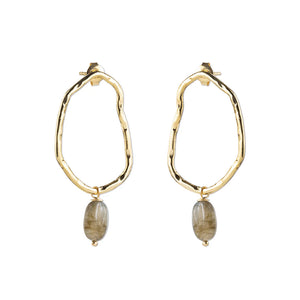 Bravery Labradorite Gold Earrings