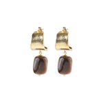 Honest Tiger Eye Gold Earrings