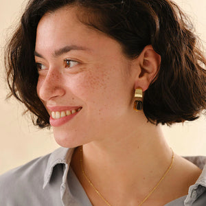 Honest Tiger Eye Gold Earrings
