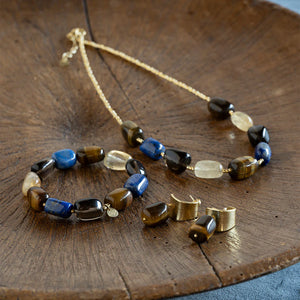 Honest Tiger Eye Gold Earrings