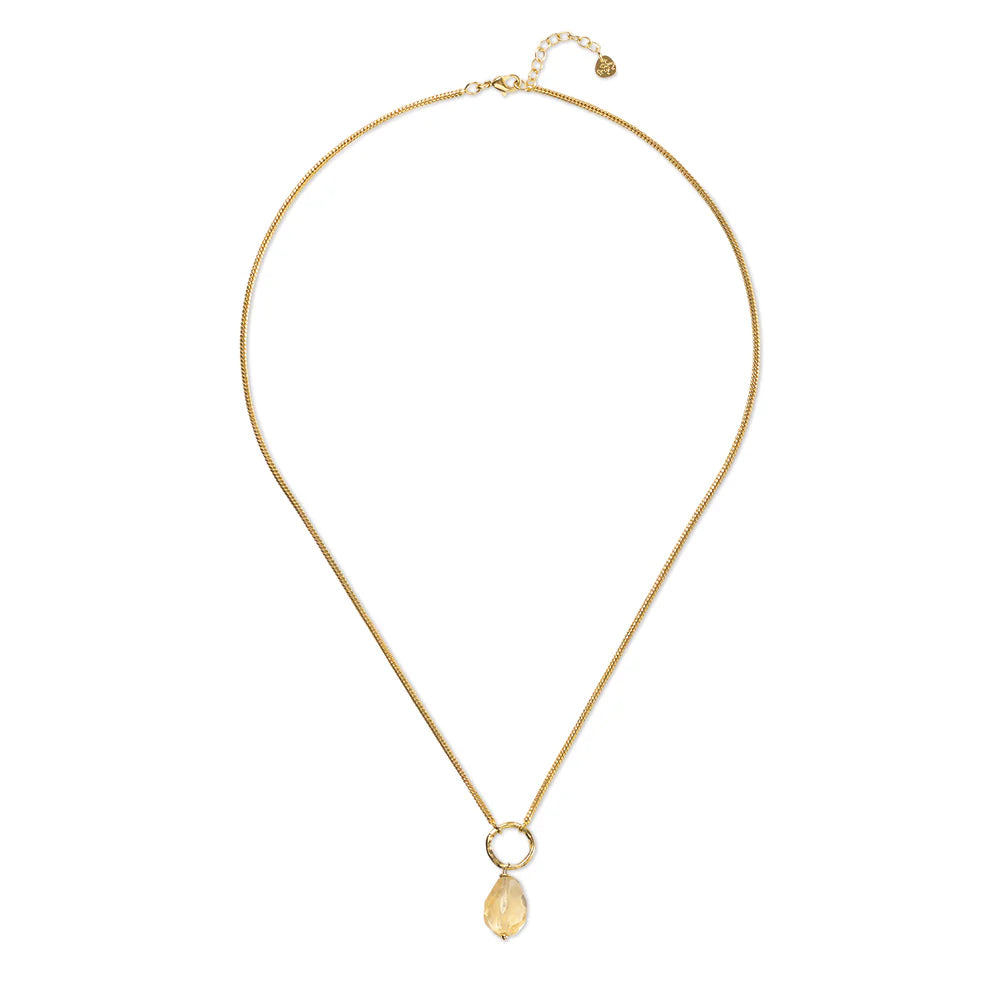 Awareness Citrine Gold Necklace