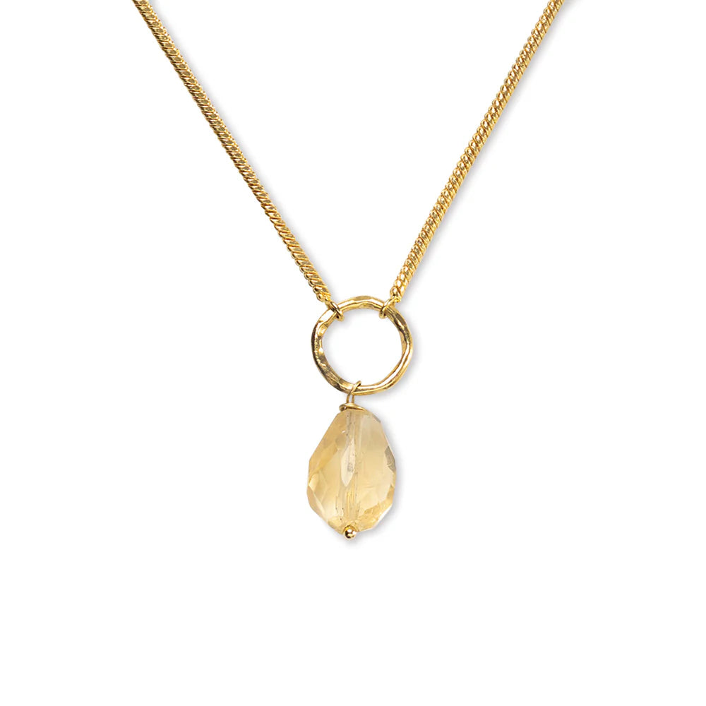 Awareness Citrine Gold Necklace