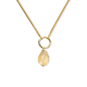 Awareness Citrine Gold Necklace