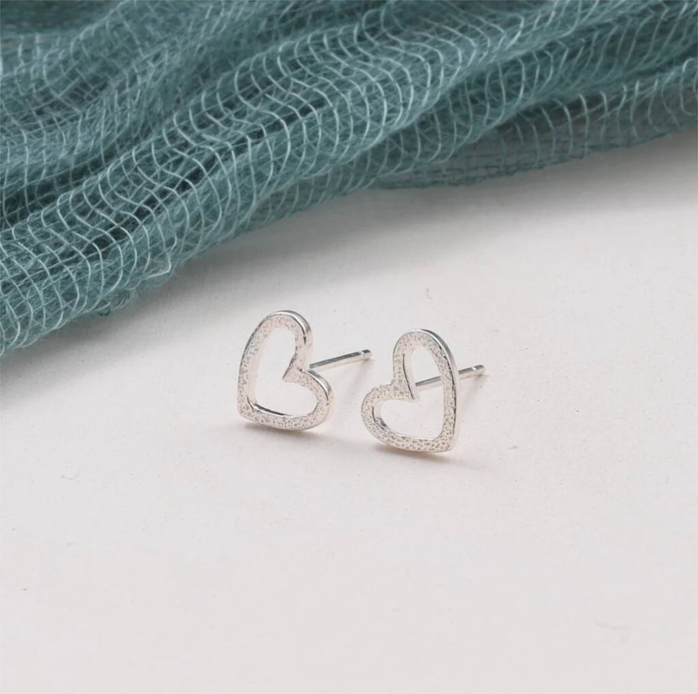 All You Need Is Love Heart Earrings - Silver