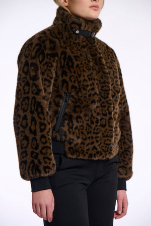 Ambra Fake Fur Jacket - Leopard